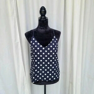 Gilli Womens Black White Polka Dot Sleeveless Camisole Tank Top Size M Medium